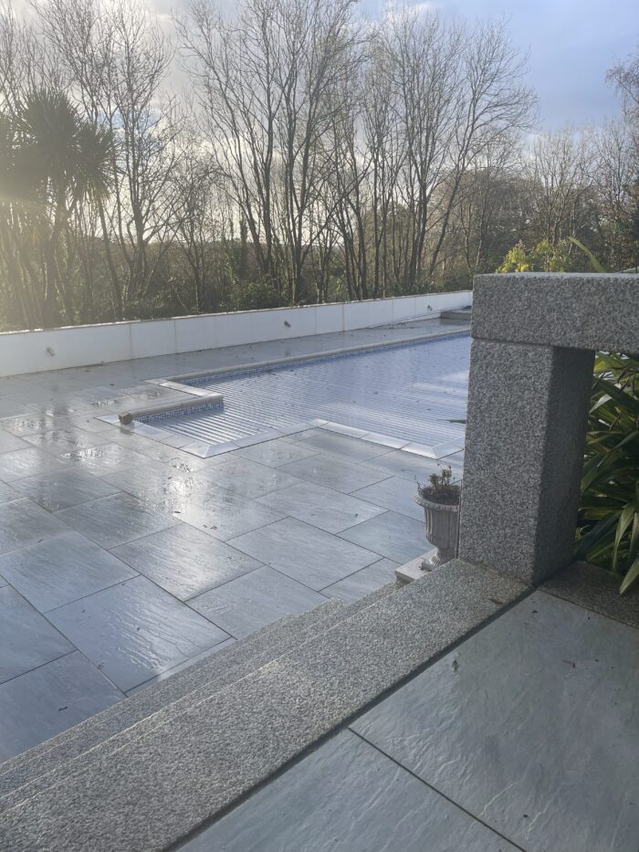 grey limestone paving slabs