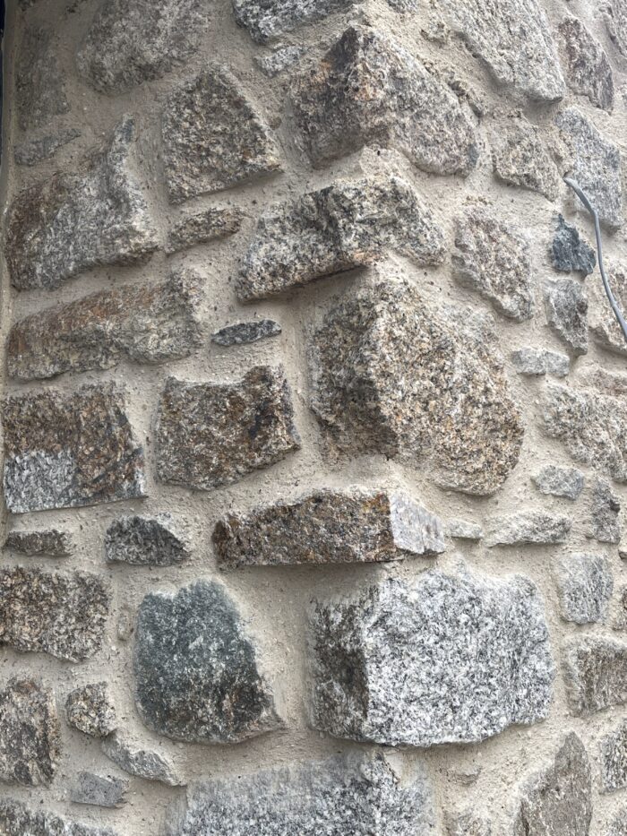 close up of Cornish granite walling stone
