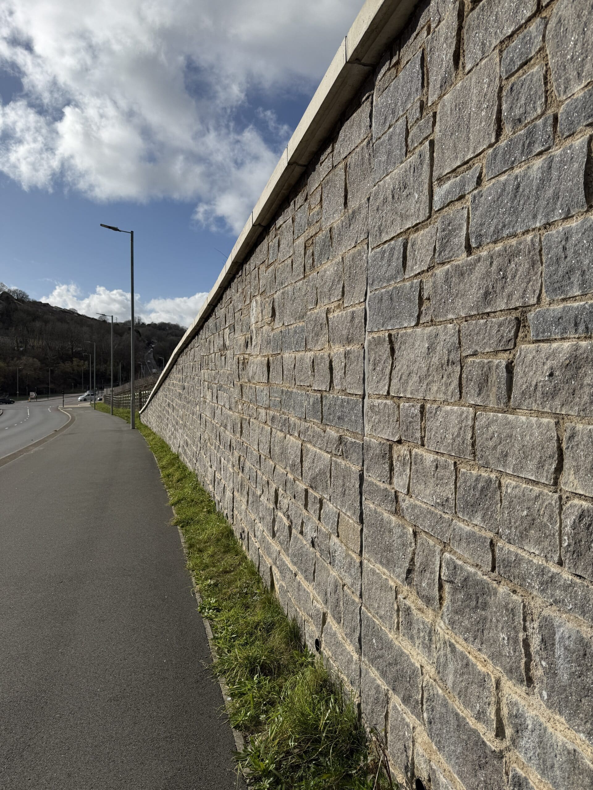 grey limestone walling