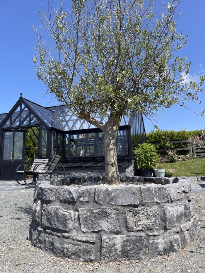 Blue limestone walling