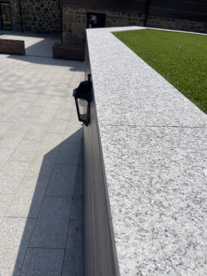 Silver grey granite copings