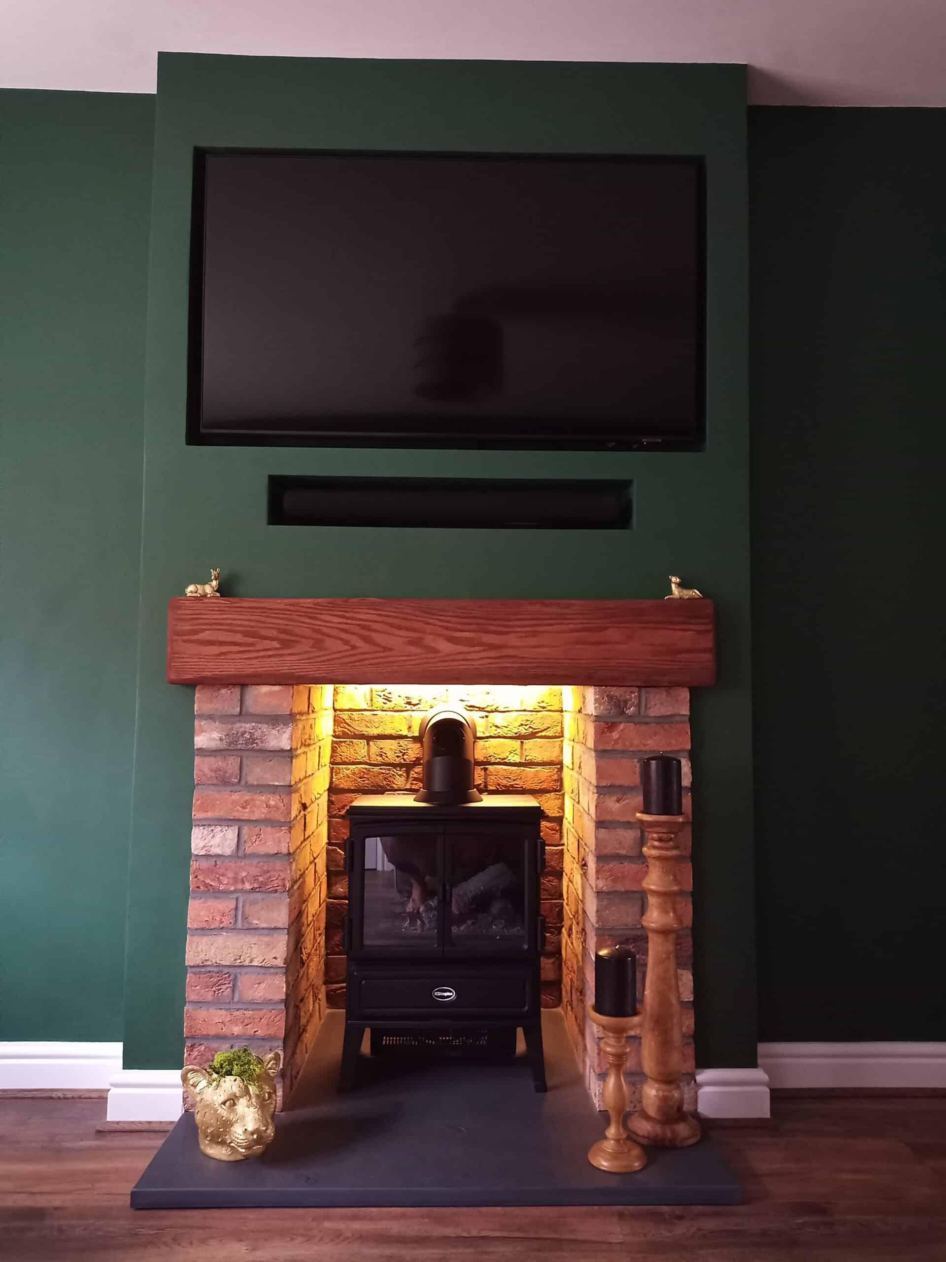 cornish slate hearth in a fireplace setting